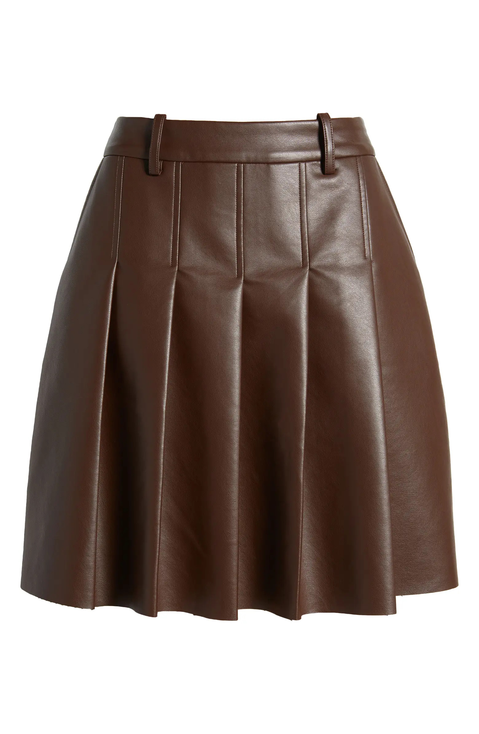 Cheryl Pleated Faux Leather Skirt | Nordstrom