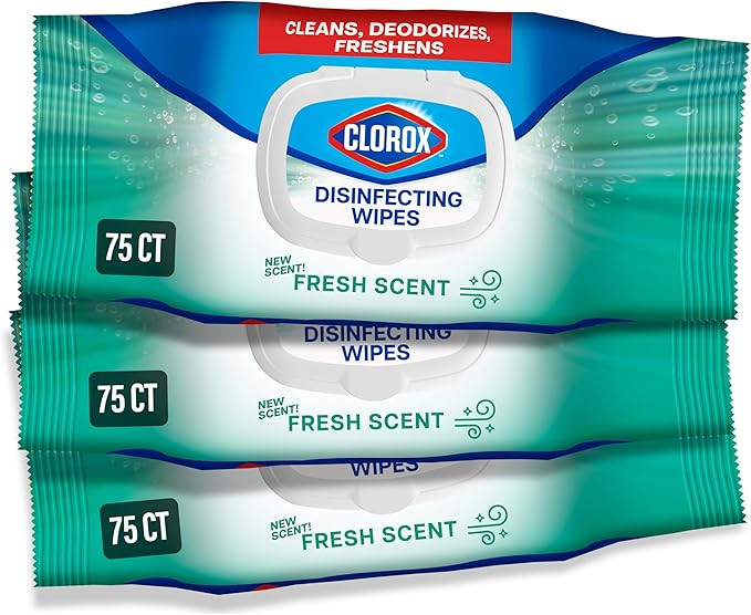 Clorox Disinfecting Wipes Flex Pack, Bleach Free, Fresh Scent, 75 Count, Pack of 3 (Pack May Vary... | Amazon (US)