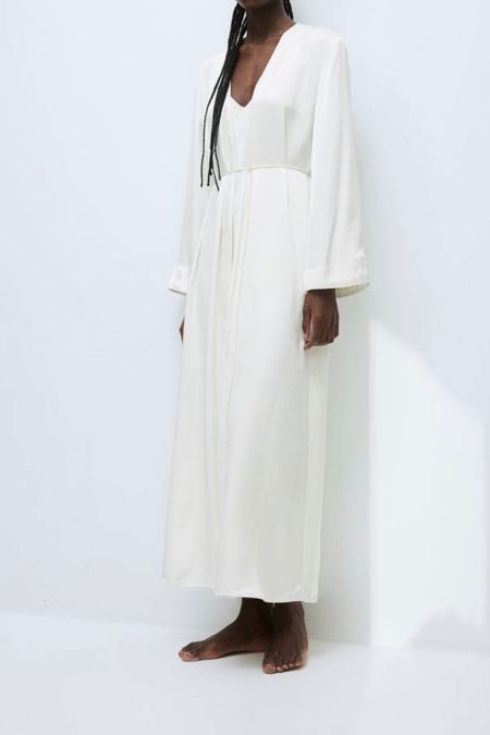 Ivory Satin slip dress and robe 

#LTKfindsunder100 #LTKSeasonal #LTKstyletip