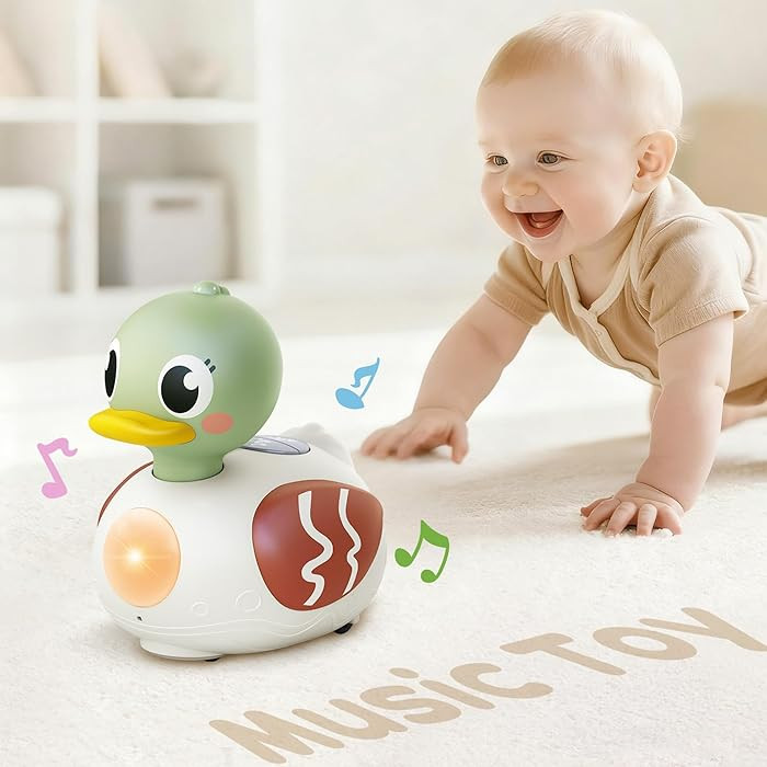 iPlay, iLearn Baby Musical Duck Toy, Infant Tummy Time Crawling Toy, Toddler Music Duck W/Light S... | Amazon (US)