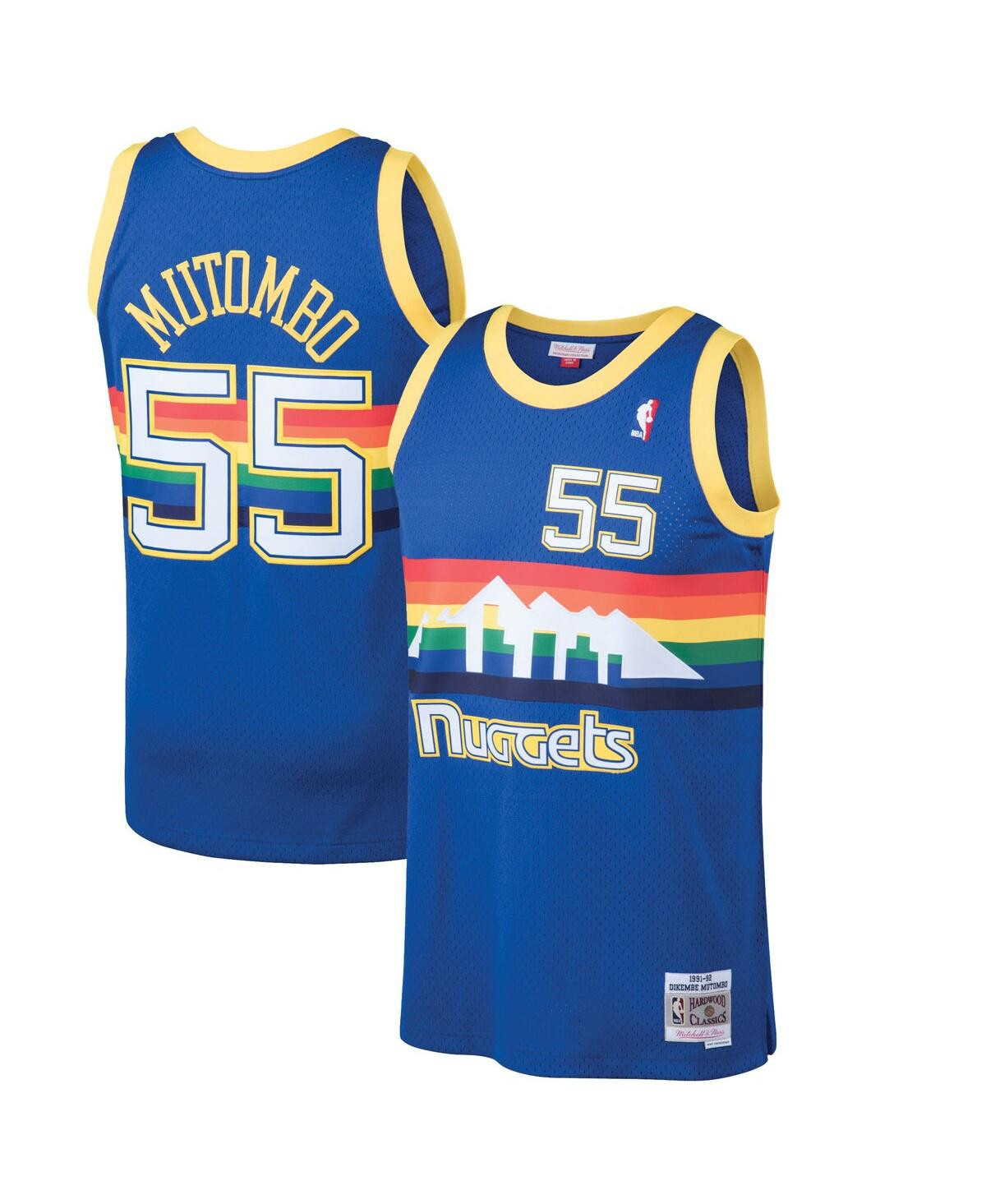 Men's Mitchell & Ness Dikembe Mutombo Blue Denver Nuggets 1991-92 Hardwood Classics Swingman Jersey | Macys (US)