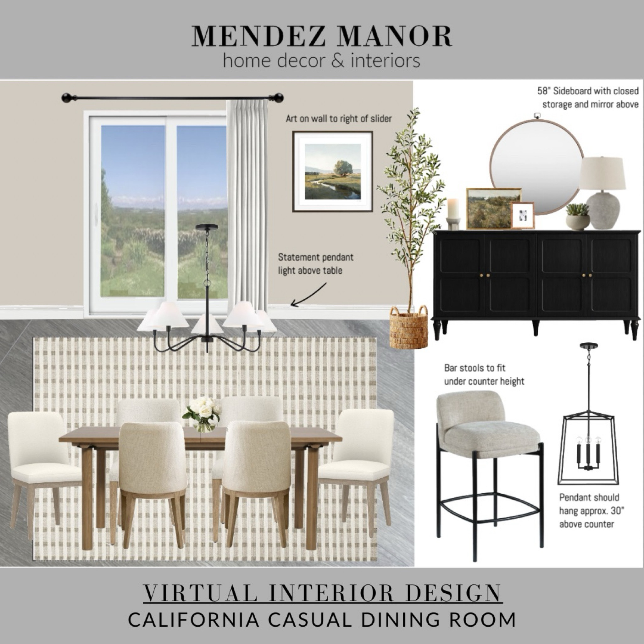 California casual neutral dining room decor complete with extension dining table, upholstered chairs, and statement pendant light. 🙌🏻 

#LTKHome #LTKStyleTip