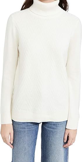 Club Monaco Women's Mixed Stitch Turtleneck Sweater | Amazon (US)