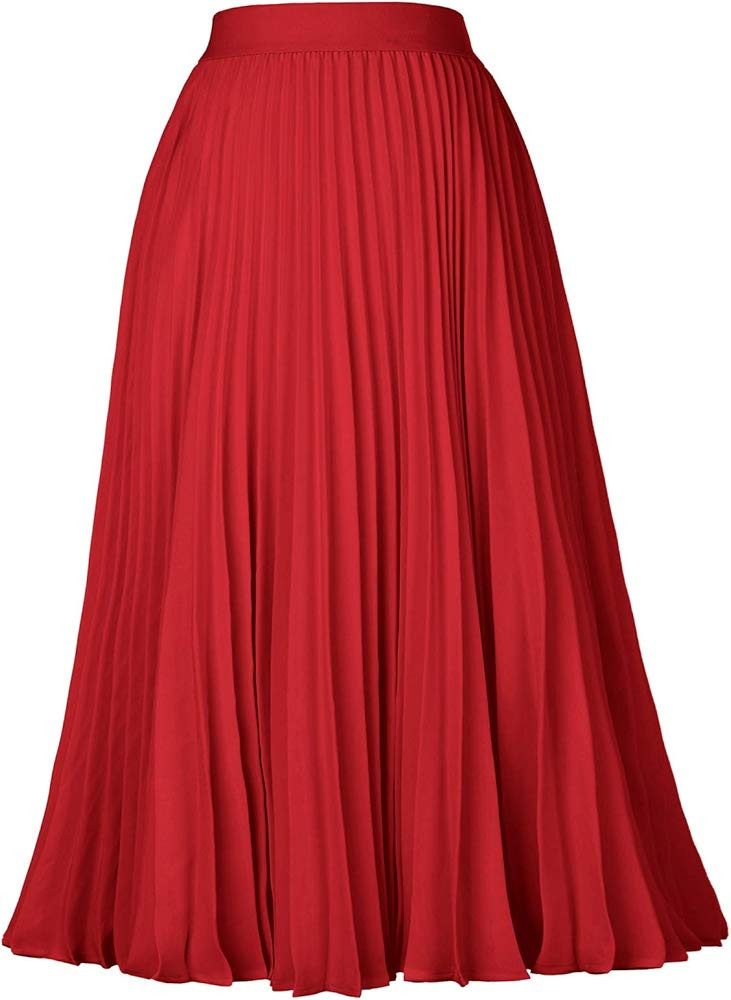 Women's High Waist Pleated A-Line Swing Skirt KK659 | Amazon (US)