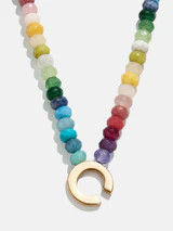 Semi-Precious Block Initial Necklace - Multi | BaubleBar