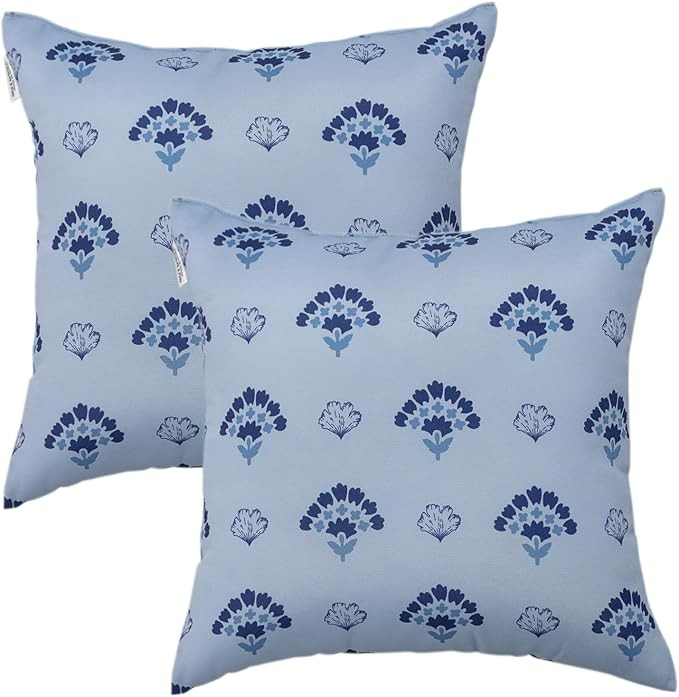 Outdoor Pillows, Pack of 2 Waterproof Decorative Throw Pillows with Inserts, 18”x18” Square P... | Amazon (US)