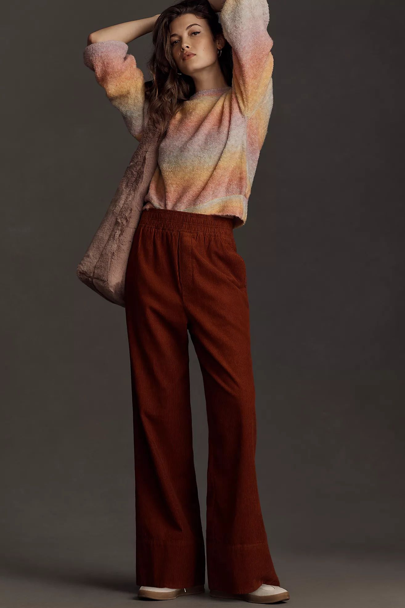 Maeve Corduroy Pull-On Trouser Pants | Anthropologie (US)