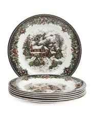 6Pk Christmas Village Dinner Plates | TJ Maxx