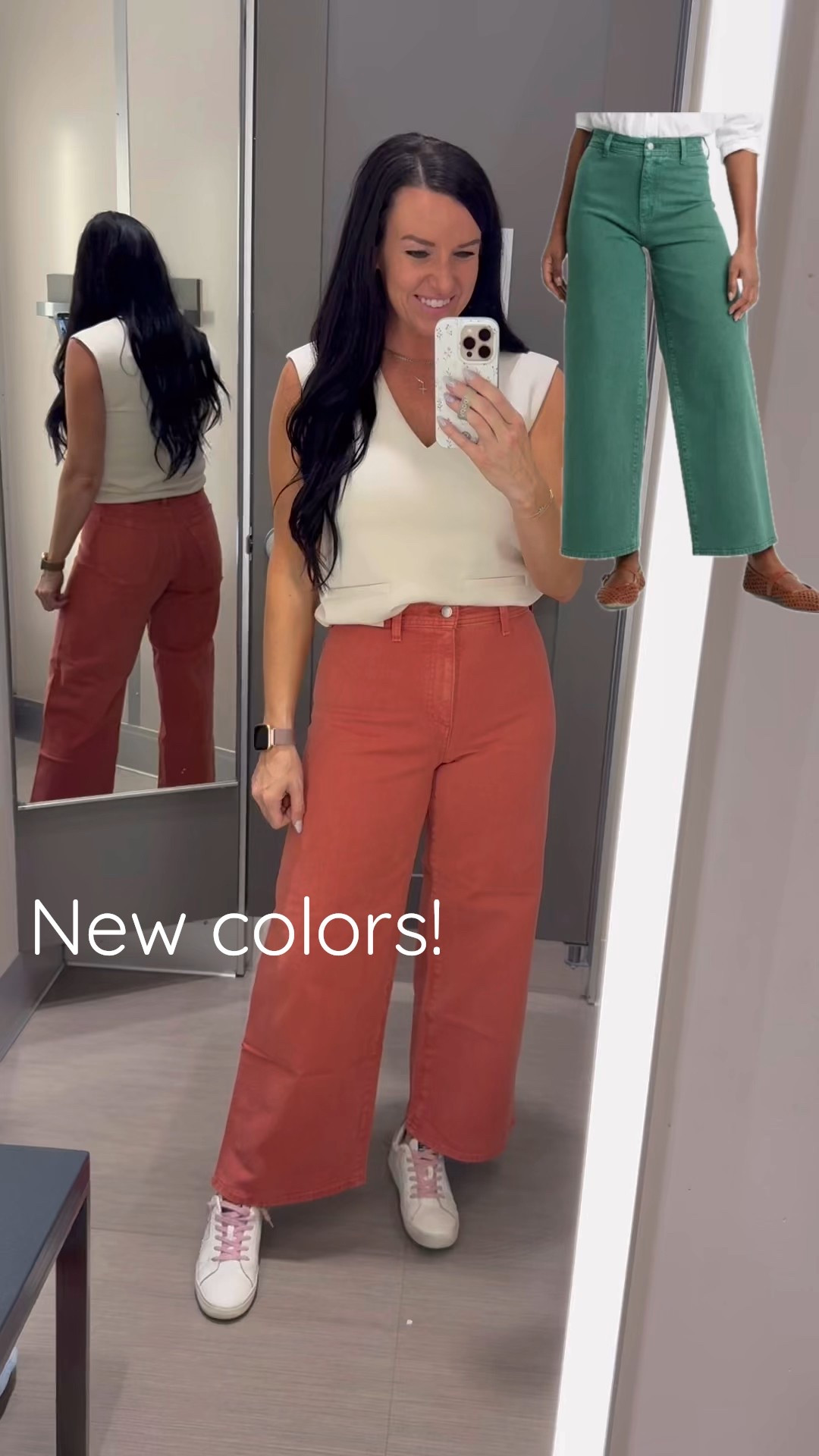 The popular $28 Target sailor wide leg jeans come in 2 new fun spring colors! I sized up for a looser fit.

#LTKFindsUnder50 #LTKWorkwear #LTKWatchNow
