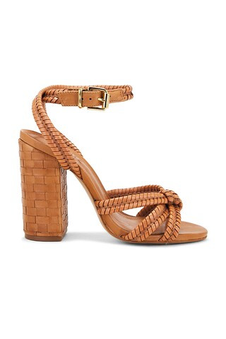 Schutz Kareena Woven Sandal in Miele from Revolve.com | Revolve Clothing (Global)