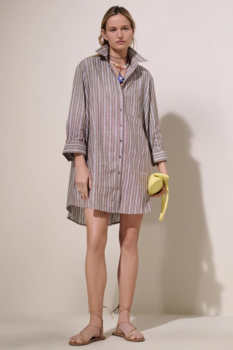 Summer Stripe Linen Carlotta Shirt Dress | Tuckernuck (US)
