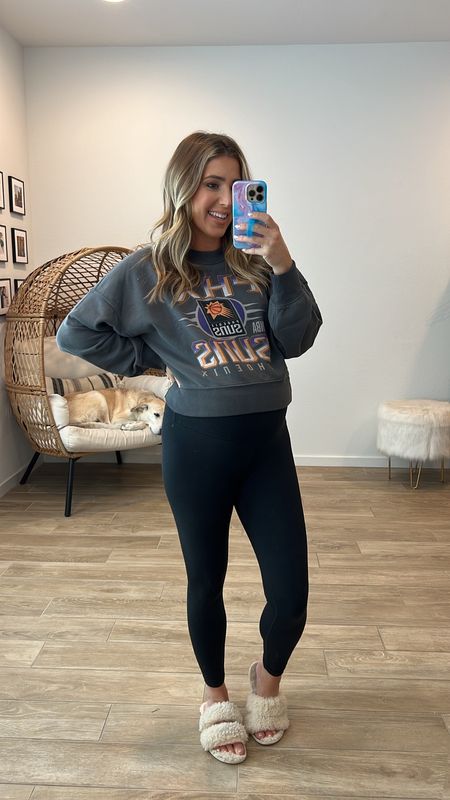 	The LTK sale is here!! Abercrombie sale is 20% off. This Phoenix Suns crop sports sweater is so cute - I sized up to a small and it comes in other sports teams, too! Black leggings are an Amazon fashion find that run true to size (not maternity either). Slippers are on sale and run true to size (cute holiday gift idea!). 

Abercrombie
Fall fashion
Fall casual outfits

#LTKSale #LTKfindsunder100 #LTKbump