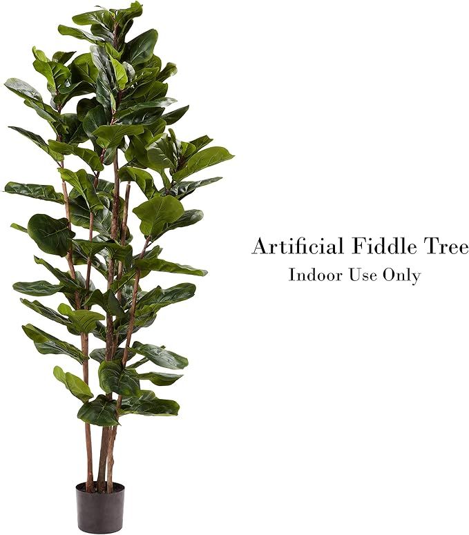 Pure Garden Artificial Fiddle Leaf Fig Tree-72” Faux Plant with Natural Feel Leaves-Realistic I... | Amazon (CA)