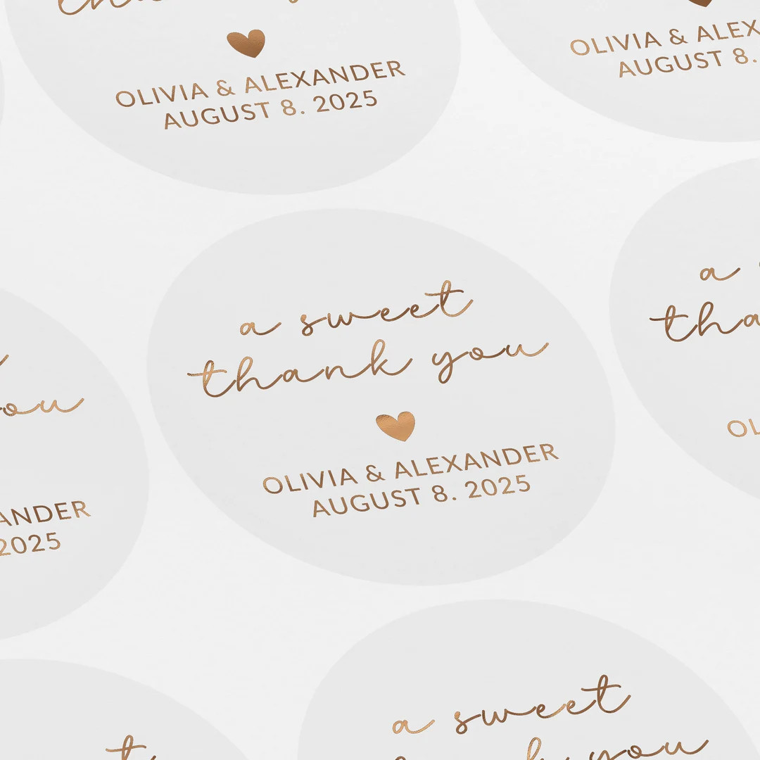 Custom Script a Sweet Thank You Sticker, Thank You Wedding Favour Stickers, Invitation Seal, Foil... | Etsy (US)