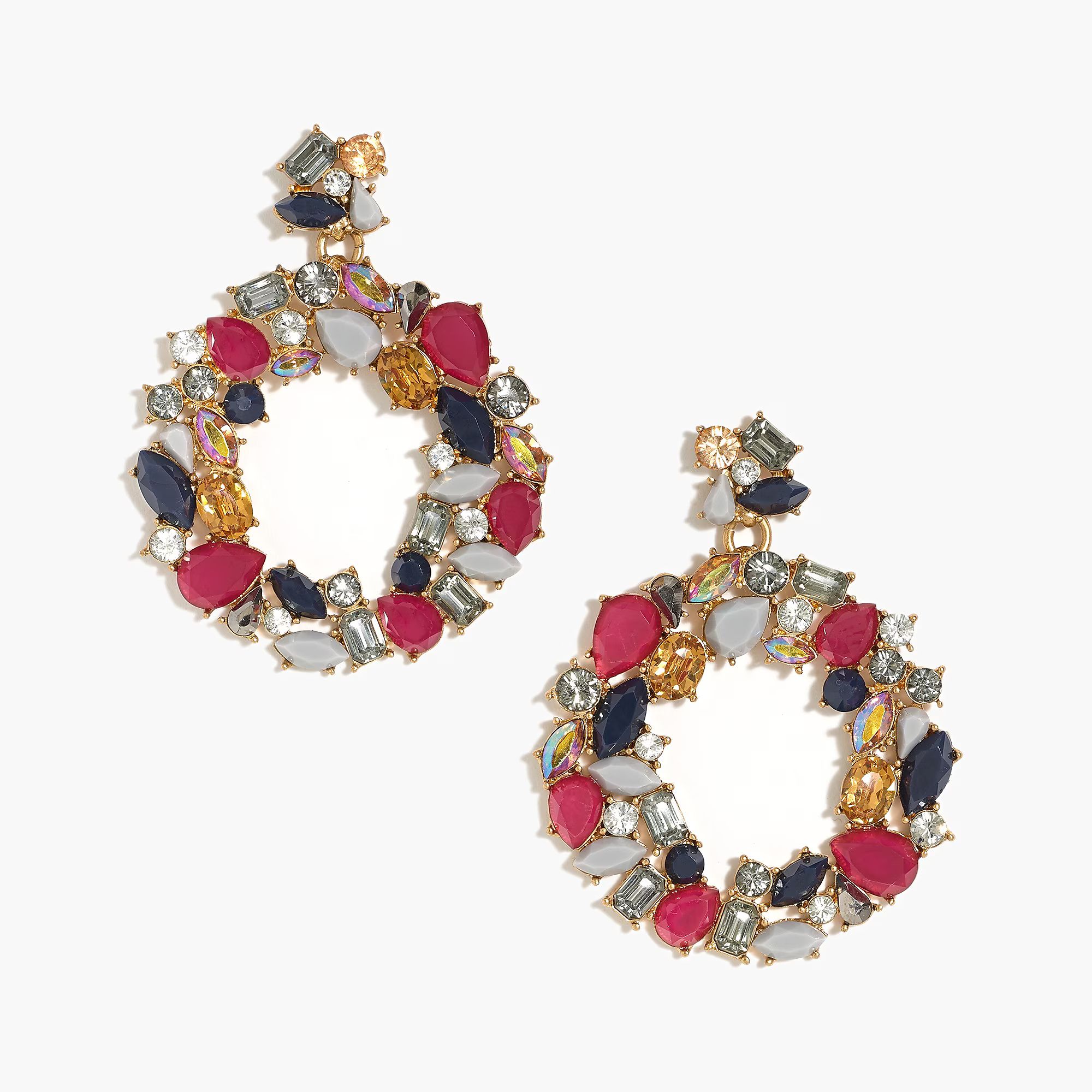 Colorful wreath statement earring | J.Crew Factory