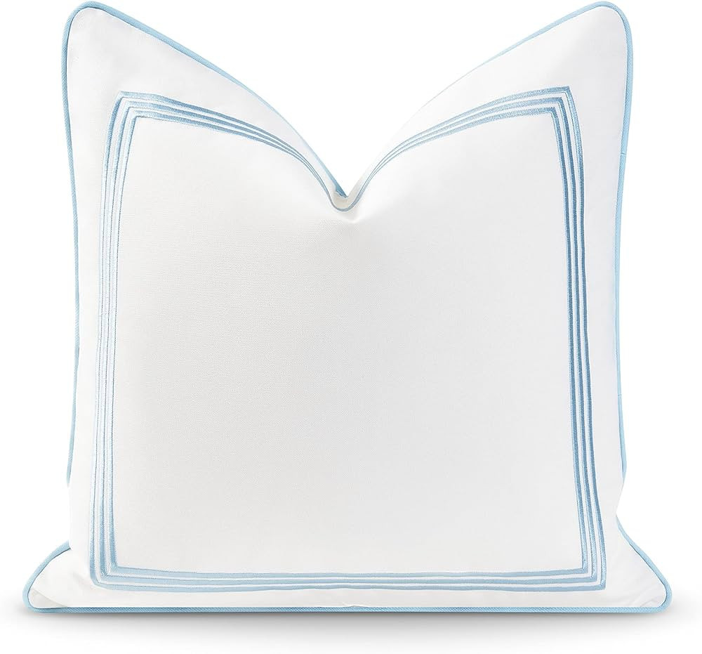 Hofdeco Premium Coastal Hampton Style Patio Indoor Outdoor Pillow Cover Only, 20"x20" Water Resis... | Amazon (US)