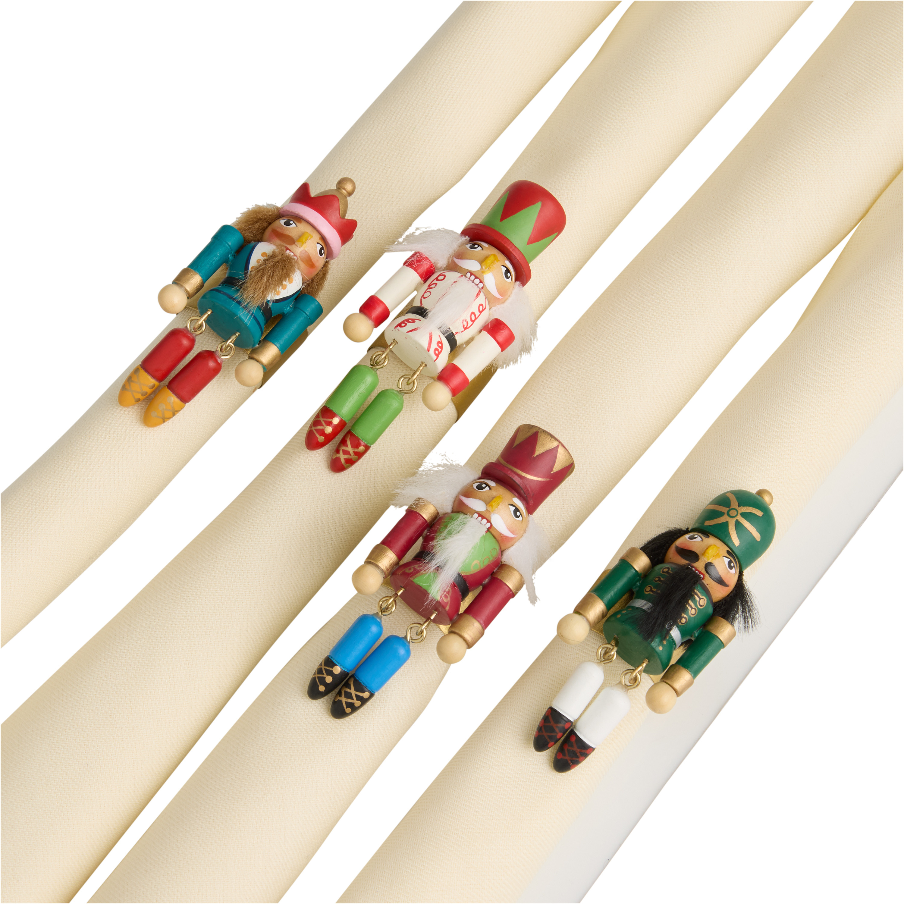 All The Trimmings Nutcracker Napkin Rings 4 Pack | World Market