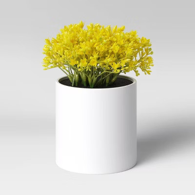 6" x 6" Artificial Mimosa Arrangement in Pot Yellow - Threshold™ | Target