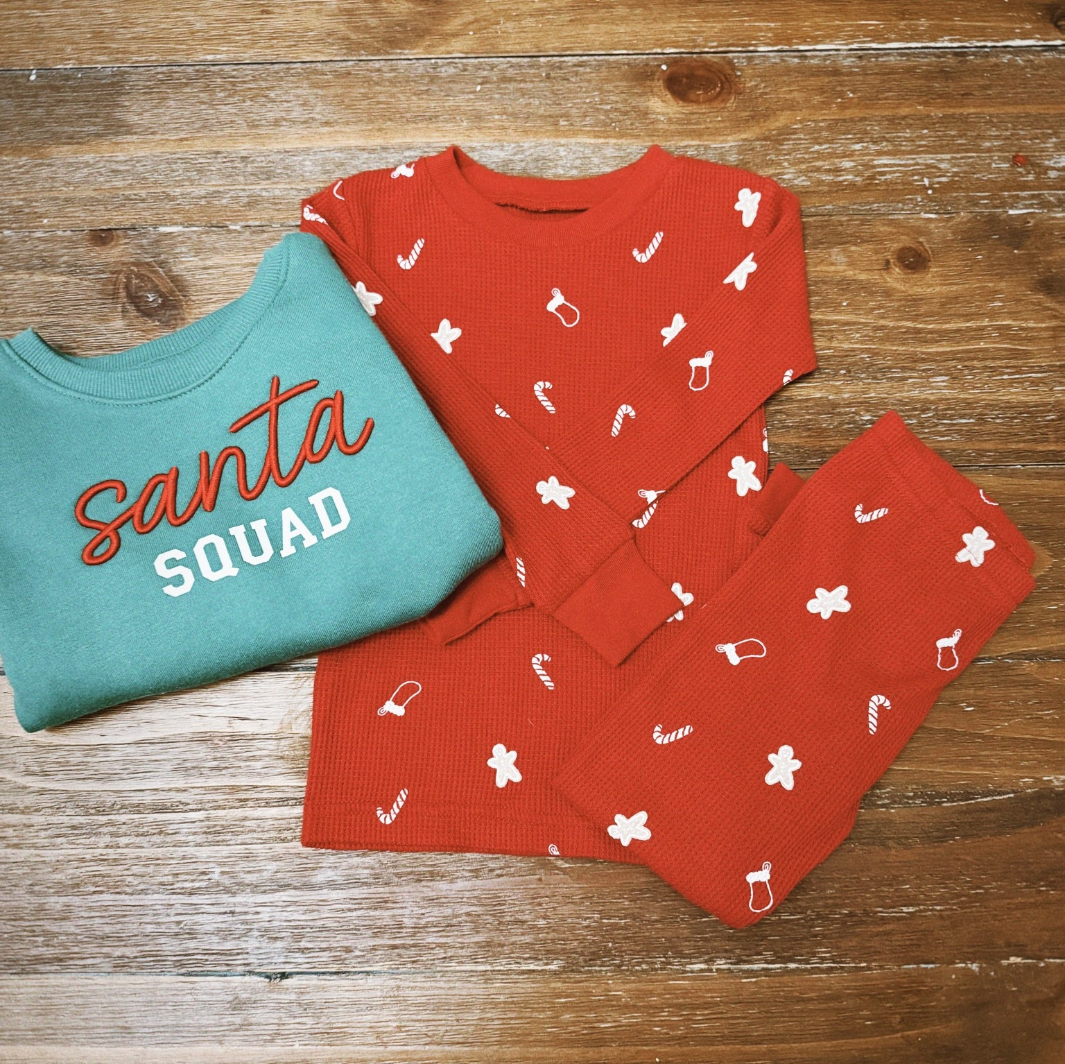 Holiday toddler outfits on SALE FOR TARGETS BLACK FRIDAY SALE 🎄✨
I grabbed both of these from Target and I’m obsessed — the waffle-knit Christmas PJ set is SO soft and the “Santa Squad” crewneck is the cutest layering piece for December photos, daycare, or Christmas morning.

🛒 Both are on sale for Black Friday + fully stocked right now!

What’s linked:
• Red holiday thermal PJ set
• Santa Squad crewneck


✔️ Cozy December days
✔️ Holiday parties
✔️ Christmas jammies
✔️ Budget-friendly gifts

Tap to shop before sizes go! ❤️
#LTKHoliday #LTKKids #targetfinds #targetstyle #toddlermom #holidaypjs #targetdeals

#LTKHoliday #LTKCyberWeek #LTKKids