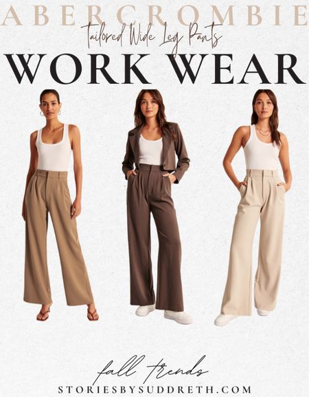 Work wear favorites that are currently trending - Tailored Wide Leg Pants

Comes in 7 colors! 

fall outfits, fall fashion, teacher outfits, abercrombie, business casual, work outfit

#falloutfits #teacheroutfits #fallfashion #abercrombie #workwear #businesscasual #workoutfit

#LTKSale #LTKstyletip #LTKworkwear