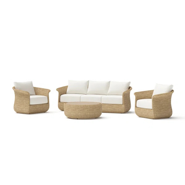 Baylor 4Pc Acacia Wood Deep Seating Seat | Wayfair North America