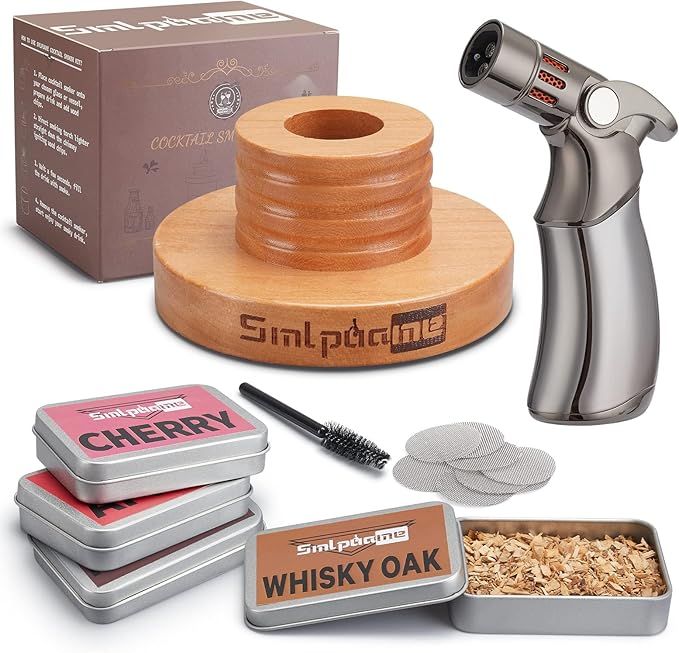 Smlpuame Cocktail Smoker Kit with Torch, Old Fashioned Bourbon Smoker Kit with Four Kinds of Wood... | Amazon (US)