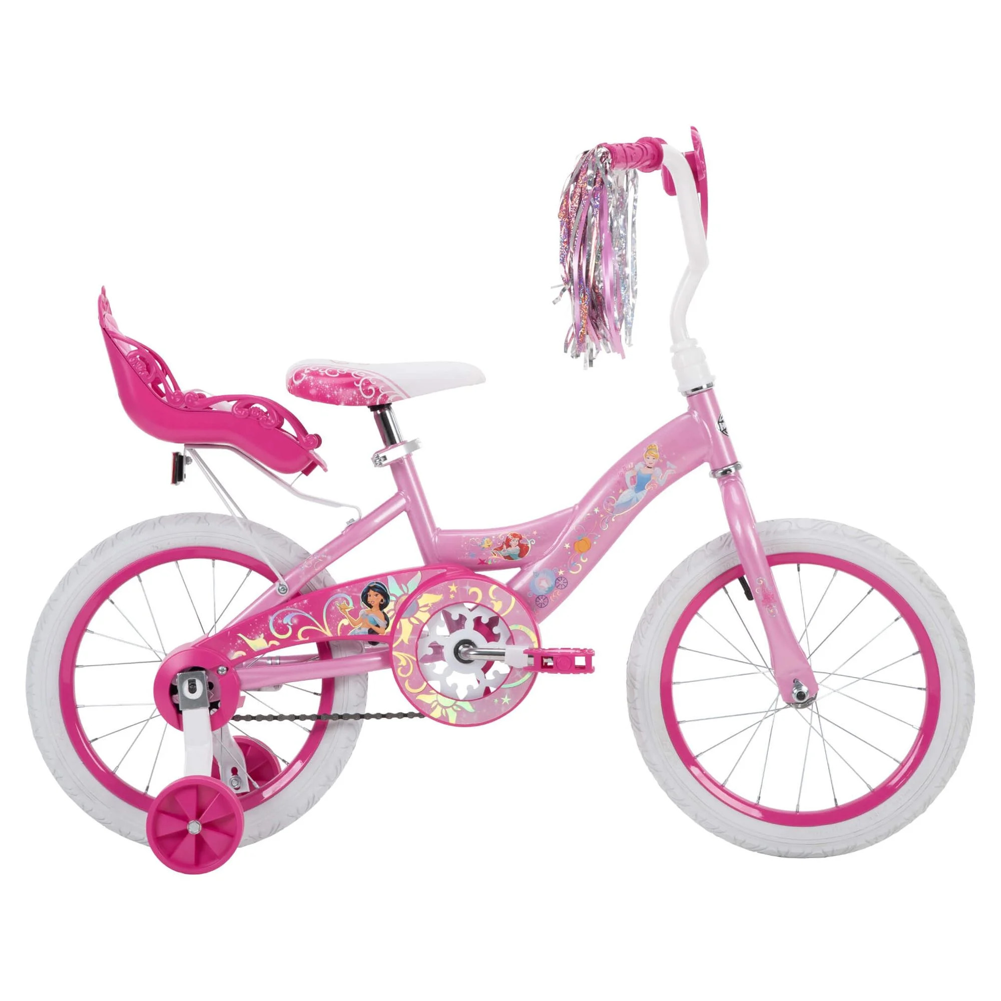 Huffy Disney Princess Kids Bike, 16" Wheels, Ages 4+ Years, Doll Seat, Pink | Walmart (US)