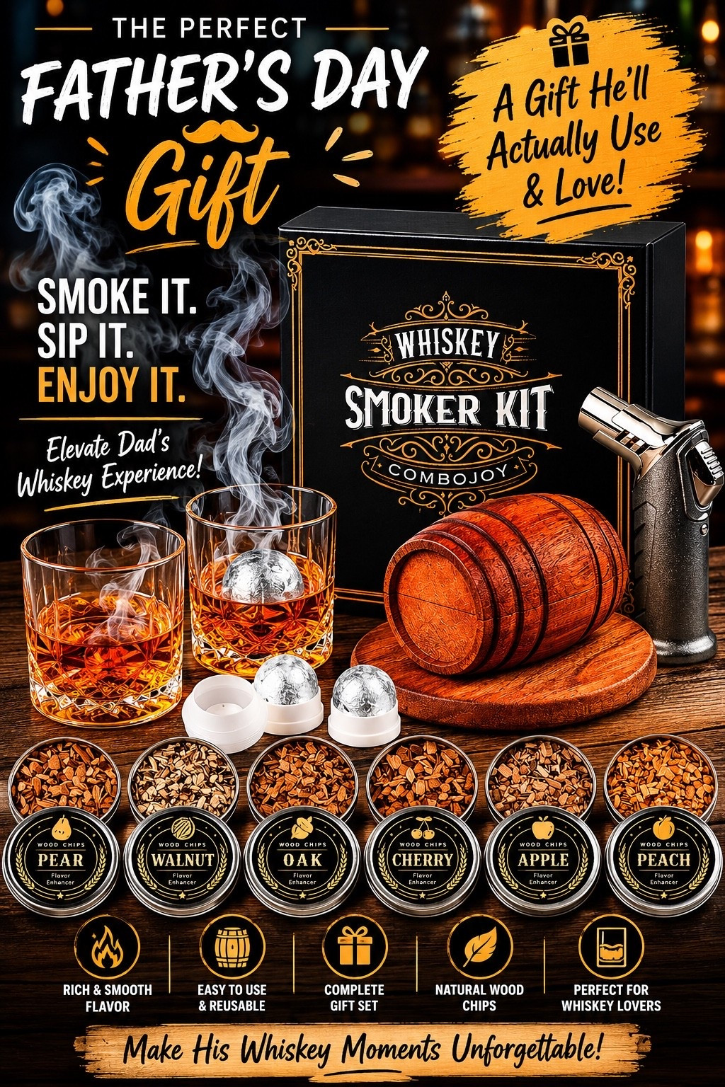 Looking for the perfect Father's Day gift for the dad who has everything? 🥃 This premium Whiskey Smoker Kit is one of the best gifts for whiskey lovers, bourbon enthusiasts, and cocktail fans. Featuring natural wood chips, a smoker torch, whiskey glasses, and flavor-enhancing accessories, this unique gift transforms every sip into a luxury experience. Perfect for dads, husbands, grandpas, brothers, and men who enjoy entertaining, grilling, and relaxing with a great drink. Save this Father's Day gift idea for birthdays, retirement gifts, Christmas gifts for men, and special occasions. #FathersDayGiftIdeas #WhiskeyLover #BourbonLover #GiftIdeasForMen #BestGiftsForDad #WhiskeySmokerKit #MensGiftGuide #GiftsForHim #CocktailLovers #AmazonFinds

--
Rhonda
The Mature Diva - Midlife made fabulous!
💃 Inspiring beauty, fashion & bold midlife living and travel

👇Get Your FREE Glow Up After 50 Guide @ https://bit.ly/GlowUpAfter50

💎 Shop the looks I love on my LTK Storefront at www.shopltk.com/explore/thematurediva

💎 Check out my Amazon Storefront at www.amazon.com/shop/thematurediva

#LTKMens