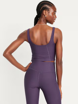 Light Support PowerSoft Rib Longline Sports Bra | Old Navy (US)