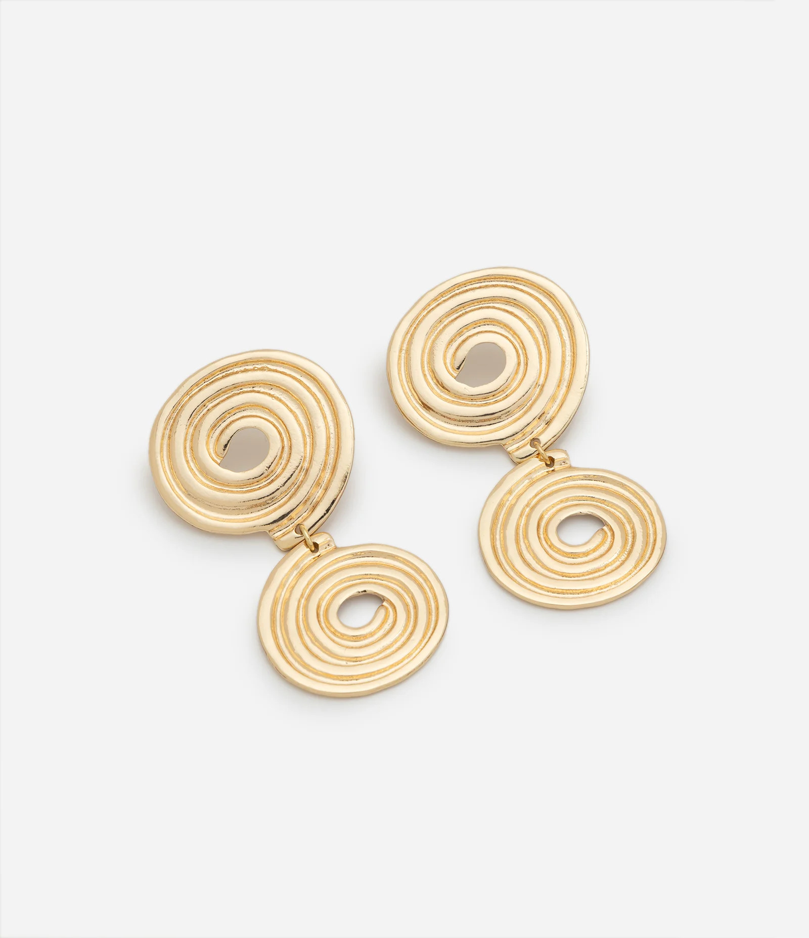 Brinco Médio em Formato Espiral Dupla Dourado - Lojas Renner | Renner (BR)