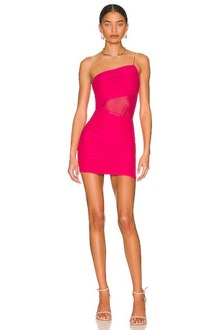 superdown Jerica Mesh Mini Dress in Hot Pink from Revolve.com | Revolve Clothing (Global)