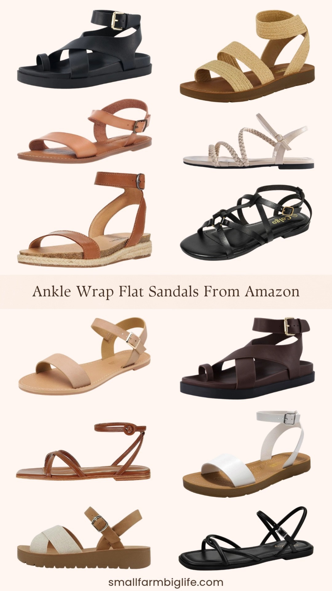 Ankle wrap and ankle strap flat sandals are my favorite summer shoe right now and Amazon has so many beautiful styles at amazing prices! From classic buckle closure styles and gladiator strappy sandals to criss cross designs, woven stretch sandals, flatform styles, and comfortable open toe options from brands like CUSHIONAIRE, Lucky Brand, and DREAM PAIRS, all in the most beautiful neutral tones of chocolate, nude, latte, natural, tan, brown, black, white, and beige, there is a perfect ankle strap sandal for every outfit and every occasion this summer. Linking all my favorites below! 

 #LTKootd #LTKSeasonal #LTKOver40