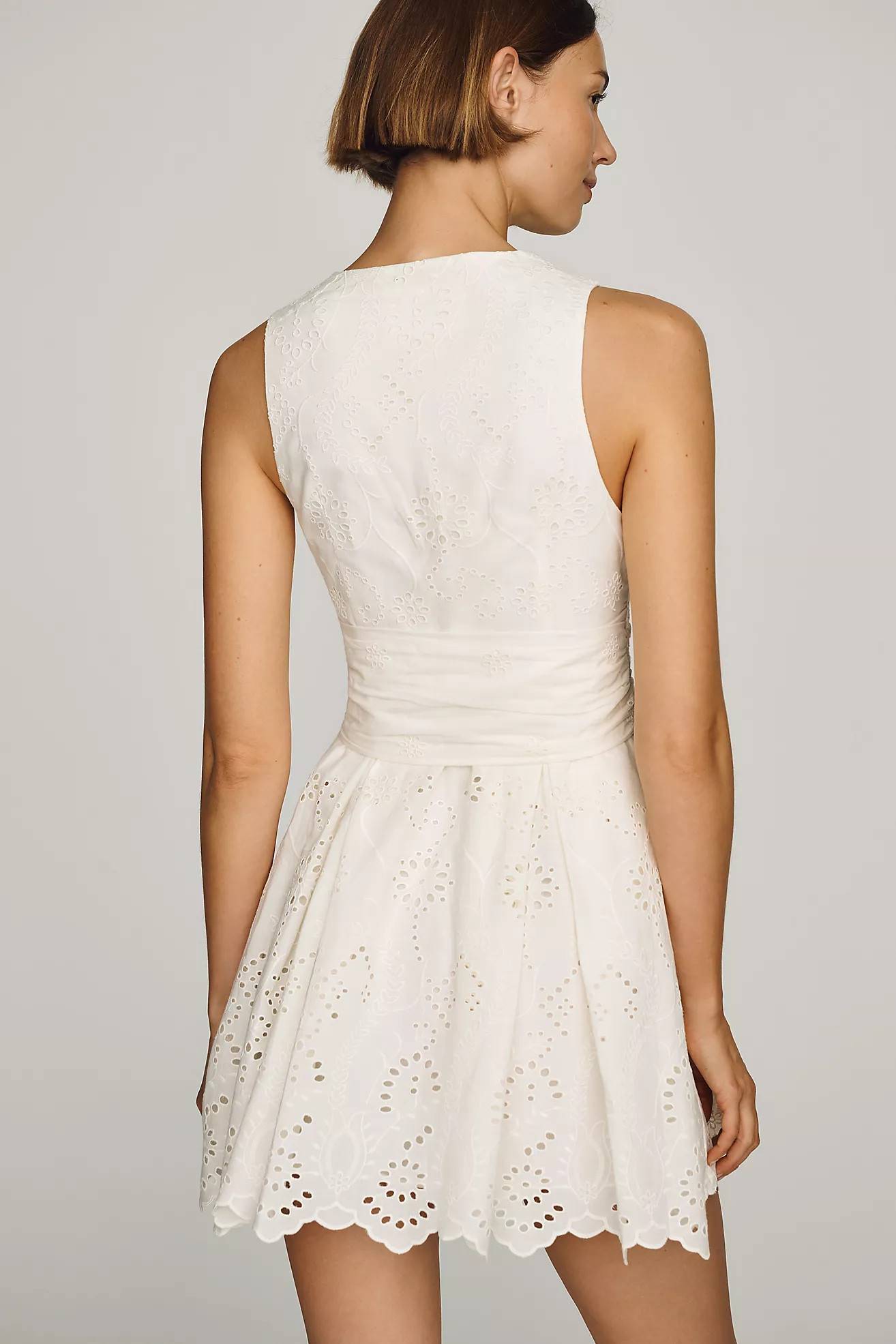 Maeve Belted Eyelet Mini Dress | Anthropologie (US)