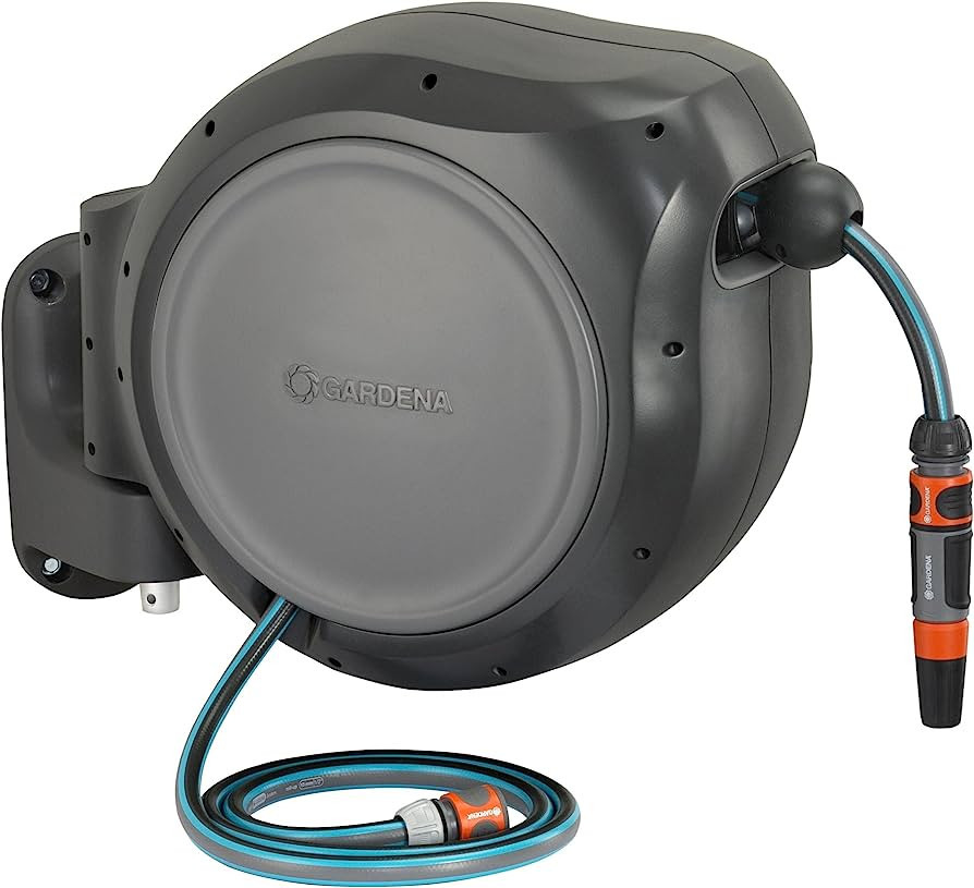 GARDENA 8055-100 Foot Wall Mounted Retractable Reel with Hose Guide, Automatic retraction for Eas... | Amazon (US)