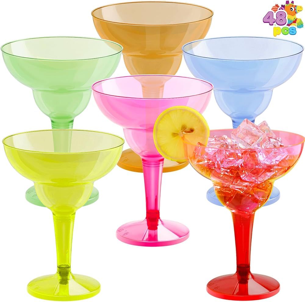 JOYIN 36 Packs Plastic Margarita Glasses Cups 12 oz Disposable Cinco De Mayo Fiesta Party Decorat... | Amazon (US)