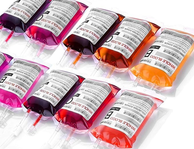 WYNK 10 Pack Blood Bags for Drinks, IV Bags for Drinks, Halloween Party Set | Amazon (US)