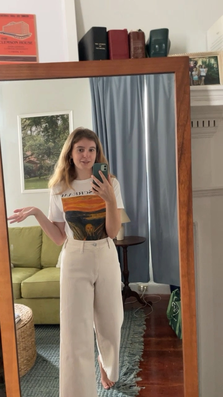 Light cream/khaki version of the most perfect pants I’ve ever tried on…$28 at target!! / jeans / workwear / wide leg

#LTKFindsUnder50 #LTKWorkwear #LTKVideo