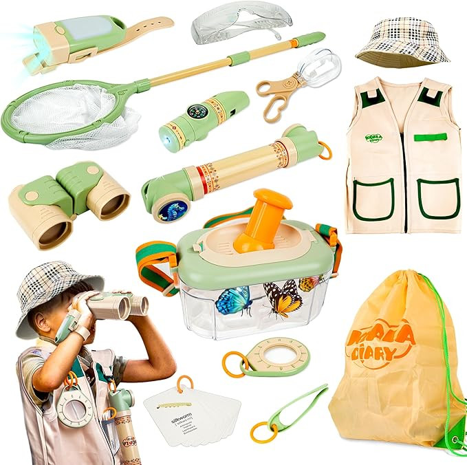 SMILESSKIDDO Kids Explorer Kit, 27 Pcs Outdoor Explorer Kit & Bug Catching Kits - Kid Nature Kits... | Amazon (US)