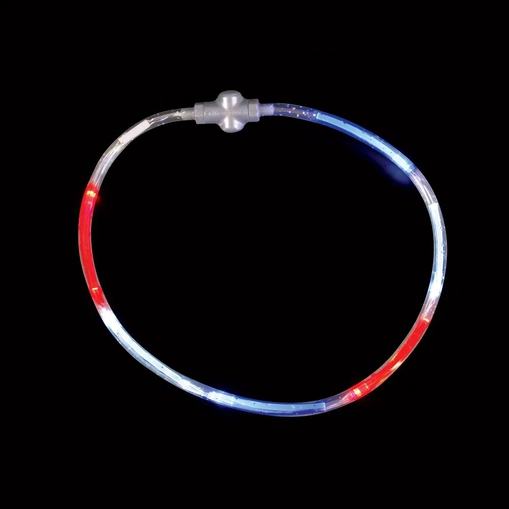 American Patriotic Light-Up LED Necklace, Red White Blue, 22 - Walmart.com | Walmart (US)