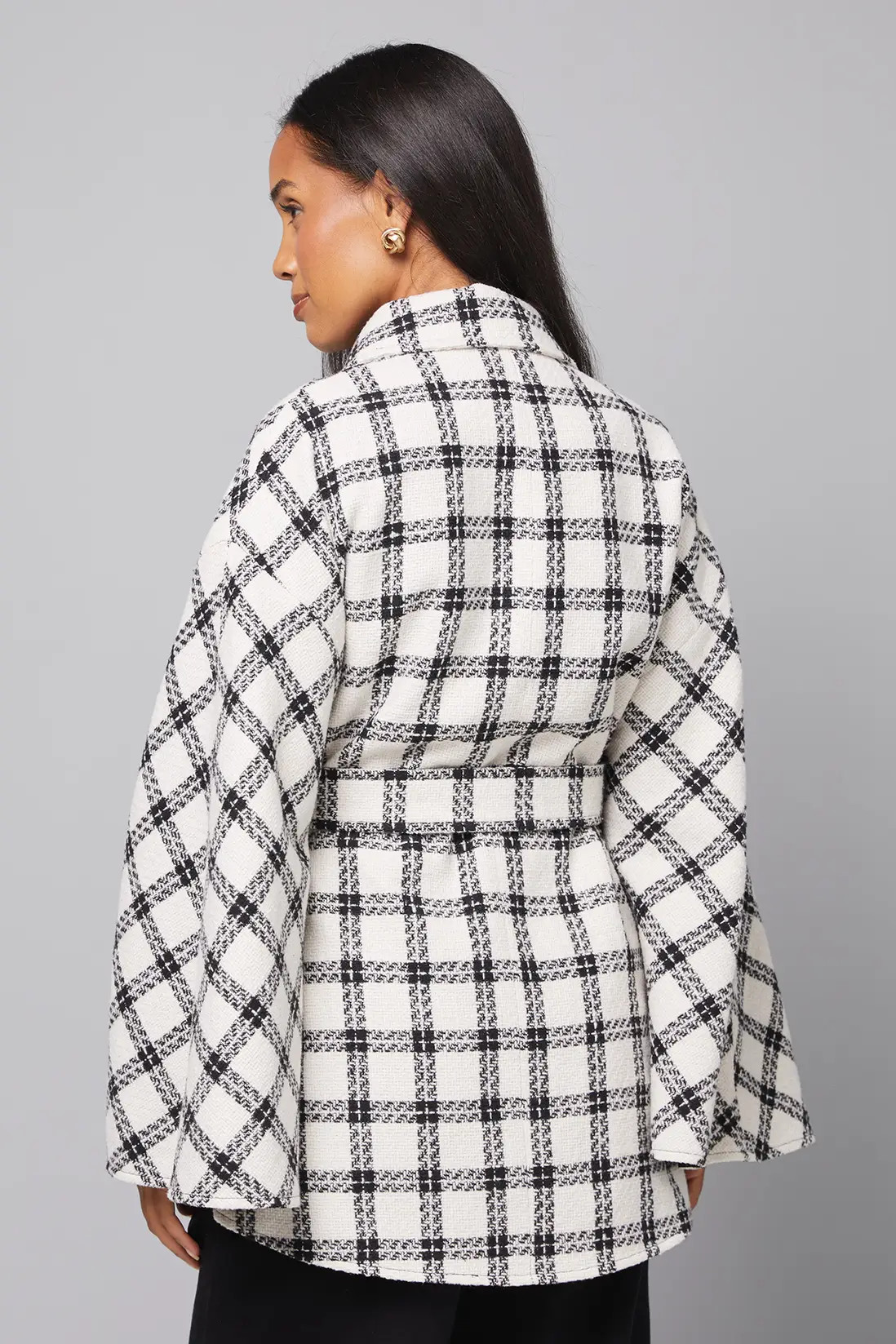Check Cape Coat | Boohoo.com (UK & IE)