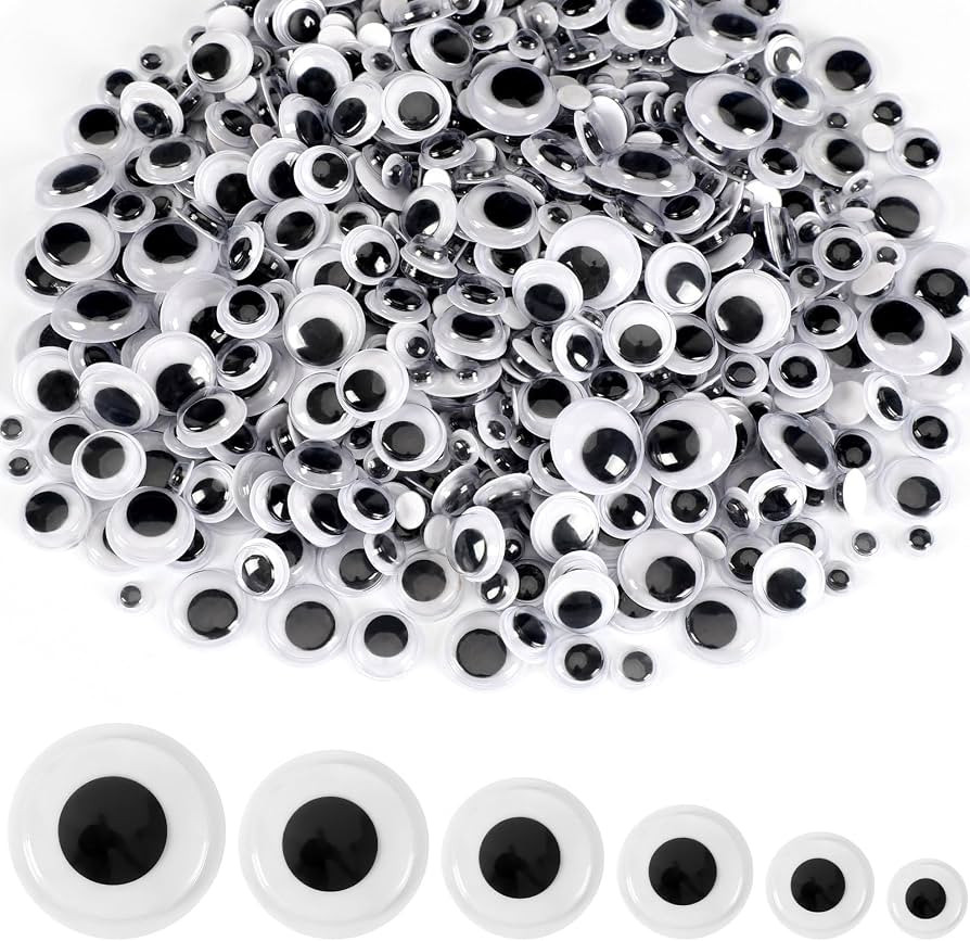 UPINS 1000 Pcs Self Adhesive Googly Wiggle Eyes for DIY Craft | Amazon (US)