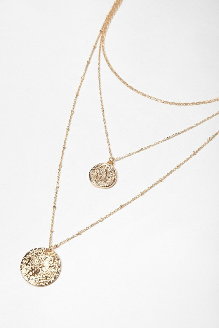 Layered Coin Charm Necklace in Gold | Forever 21 (US)