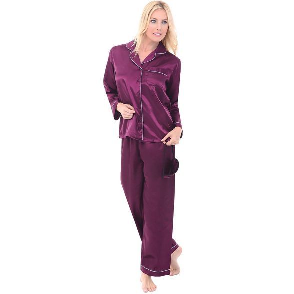 Alexander Del Rossa Women's Satin Button Down Pajama Set | Target