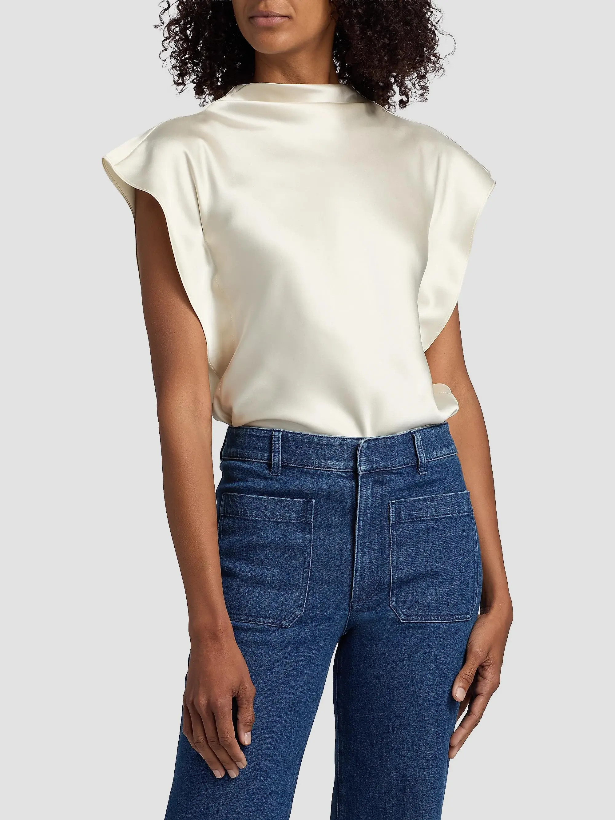 Tanya Taylor Adrien Satin Crepe Top | Saks Fifth Avenue | Saks Fifth Avenue