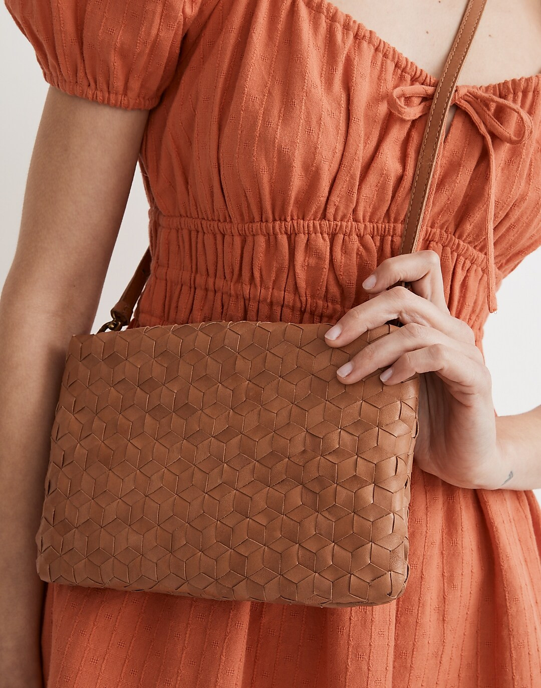 The Puff Crossbody Bag: Woven Leather Edition | Madewell