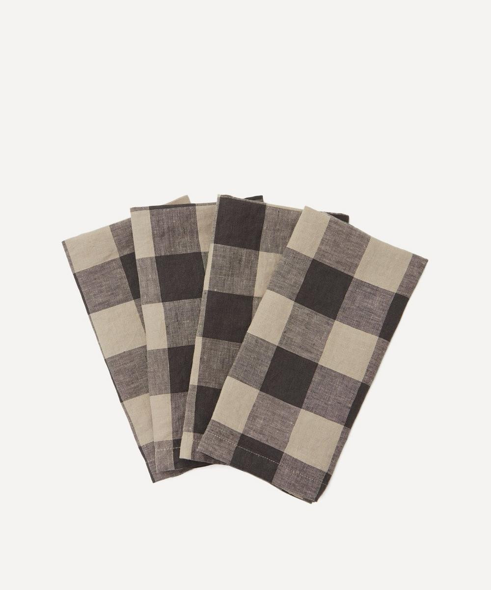 Licorice Gingham Napkins Set of Four | Liberty London (US)