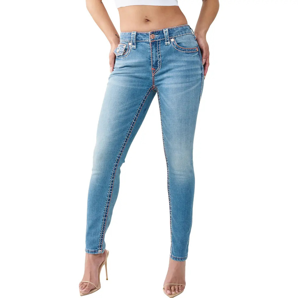 True Religion Jennie Super-T Skinny Jeans in Medium Wash at Nordstrom, Size 30 | Nordstrom