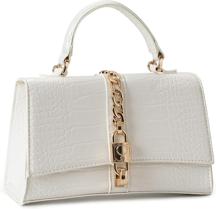 Beatfull Top Handle Purses for Women Crossbody Stylish Crocodile Leather Satchel Bag Chain Square... | Amazon (US)