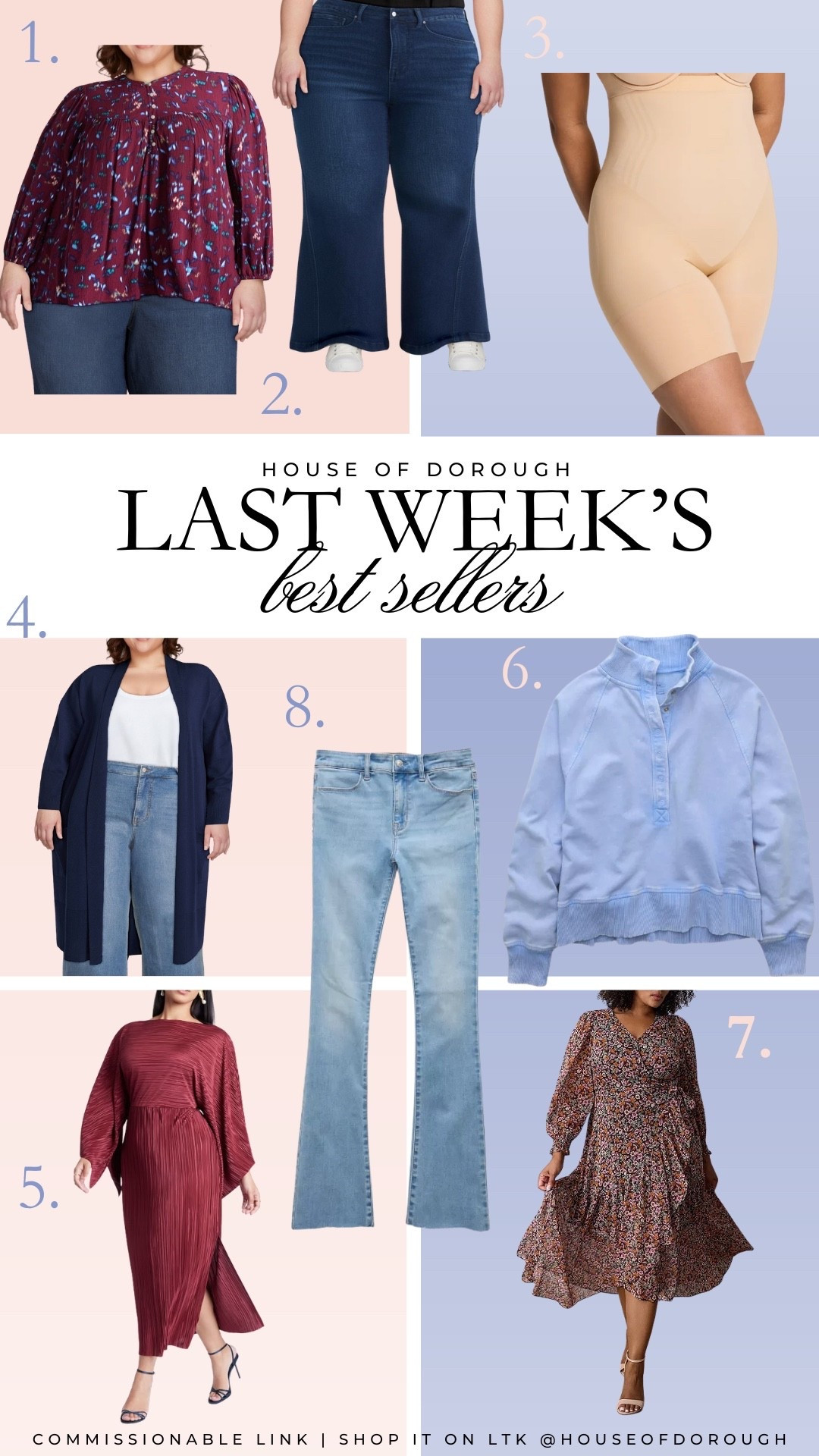 Last week’s best sellers! 1. Wearing the 2X! 2. Wearing the 20! 3. Wearing a 3X! 4. Wearing the 2X! 5. Wearing the 18! 6. Wearing the XXL! 7. Wearing the 2X! 8. Wearing the 20W!

Plus size fashion, best sellers, mom style, everyday outfit ideas, midsize fashion, trendy fashion, ootd

#LTKOver40 #LTKMidsize #LTKPlusSize