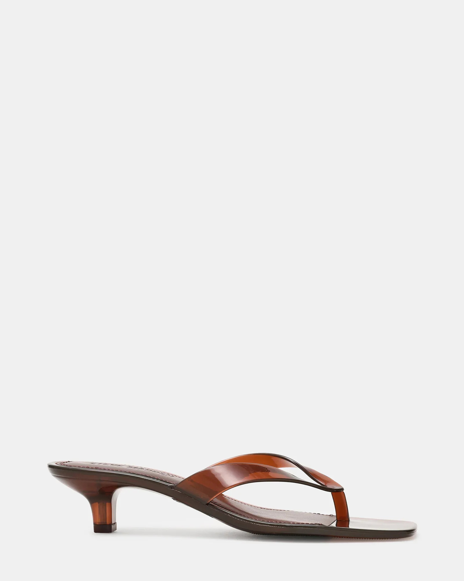 TRACIE-J Brown Thong Strap Kitten Heels | Women's Designer Heels | Steve Madden (Canada)